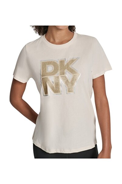 Dkny Tričko s krátkým rukávem, volný střih, kulatý výstřih, s logem ze smíšen...