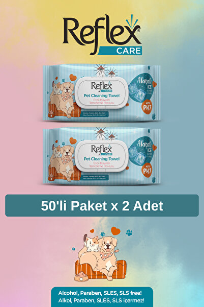 Reflex Care Evcil Hayvanlar için Çok Amaçlı Hijyenik Temizleme Mendili 50'li ...