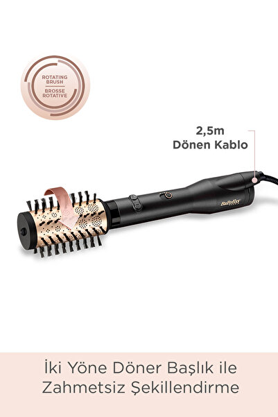 BABYLİSS Big Hair Luxe 4 Başlıklı İyon Etkili Döner Başlıklı Hava Üflemeli Saç Şekillendirici Set AS970E