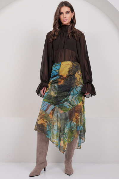 Trend Alaçatı Stili Fusta verde asimetrică croială pentru femei, căptușită di...