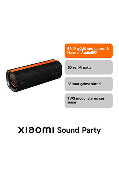 Xiaomi Sound Party Taşınabilir Bluetooth Hoperlör Siyah (Xiaomi Türkiye Garan...