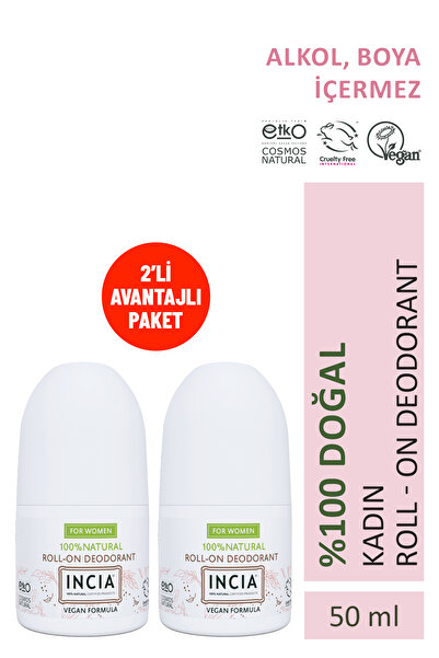 Incia %100 Doğal Roll On Deodorant Kadınlar İçin Ter Kokusu Önleyici Lekesiz ...