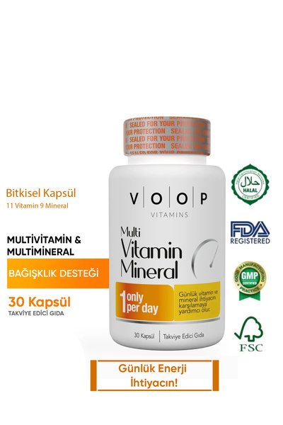 VOOP Multi Vitamin & Mineral - 30 Kapsül ( 11 Vitamin & 9 Mineral )