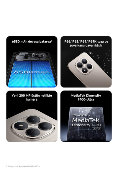 Xiaomi REDMI Note 15 Pro 5G 8 GB+256 GB Siyah (Xiaomi Türkiye Garantili )