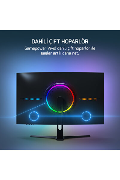 GamePower Vivid T50 27" 1500R Curved RGB Siyah 200Hz 0.5ms FHD VA Gaming Monitör (Ölü Pikselde Anında Değişim)