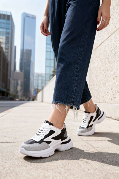 SOHO Bílo-černo-pudrové dámské tenisky 20834