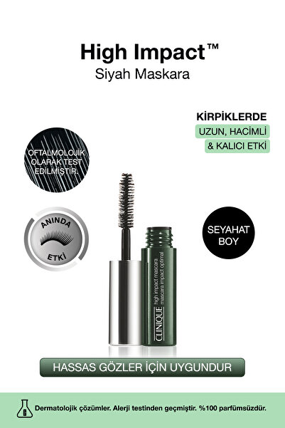 Clinique Mini High Impact™ Maskara - 01 Black / Siyah 3.5ml | Uzatma Ve Hacim...