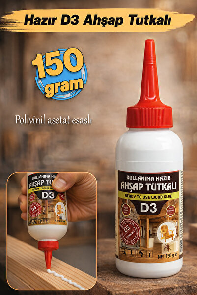 Badem10 Hazır Ahşap Tutkalı 150 gram Şeffaf D3 Mobilya Mdf Sunta Kumaş Kağıt ...