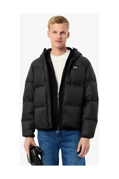 Lacoste Krátká voděodolná prošívaná bunda s kapucí