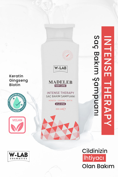 W-Lab Kozmetik شامبو الكيراتين للعلاج المكثف من ماديليب 300 مل