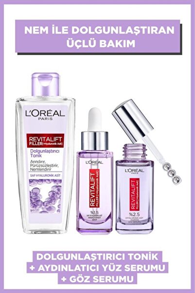 L'Oreal Paris Revitalift Filler Dolgunlaştırıcı Tonik + Aydınlatıcı Göz Serum...