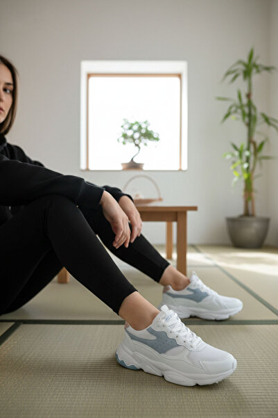 SOHO Weiß-Blau-Pulver Damen Sneaker 20592