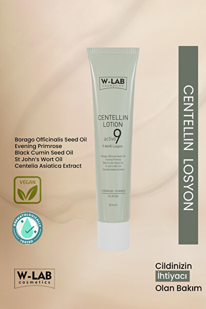 W-Lab Kozmetik Centellin 9 Aktifli Losyon 50 ml Egzama, Pullanma, Sedef, Kepe...