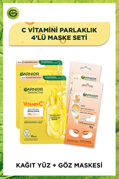 Garnier C Vitamini Parlaklık Verici Yüz Maskesi & Göz Altı Torbalarına Karşı ...