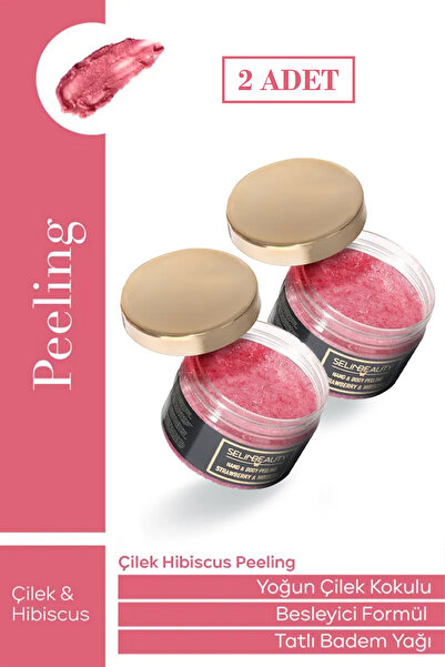 SELİNBEAUTY Çilek - Hibiscus El Ve Vücut Peeling 2 Li Set