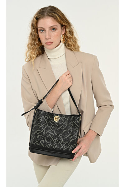 Pierre Cardin Monogram Siyah Kadın Omuz Çantası 05PO25Y2511