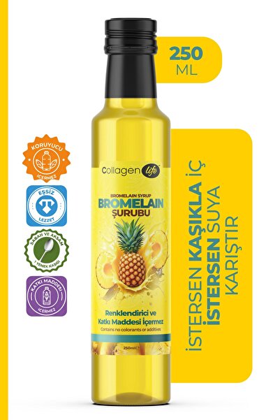 COLLAGEN LIFE Bromelain Ananas İçeren Detox Şurubu 250 mL