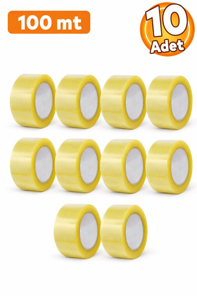 Badem10 Koli Bandı 45 Mm X 100 Mt Şeffaf Güçlü Yapışkanlı Kopmayan Bant Bandı...