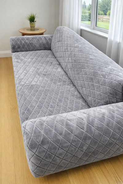 Faiend Yumuşacık Welsoft Lastikli 3 Kişilik Koltuk Örtüsü | Kaymaz, Esnek ve Yıkanabilir Koltuk Kılıfı