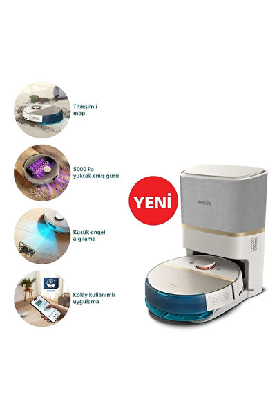 Philips 7000 Islak Kuru Istasyonlu Robot Süpürge,5000 Pa,titreşimli Mop,sert ...