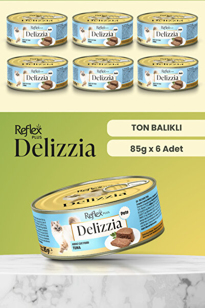Reflex Plus Delizzia / Kıyılmış Ton Balıklı Yetişkin Kedi Maması 85g x 6 Adet