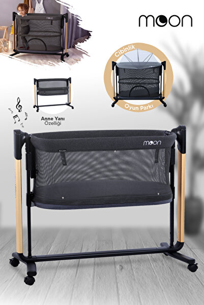 Huggy Moon Akıllı Beşik – Otomatik Sallanabilir, Sensörlü, Kumandalı Anne Yan...