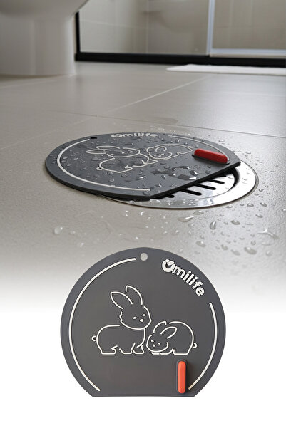 omilife Gri Silikon Kötü Koku Önleyici Mat Gider Tıpası – Banyo, Mutfak ve Ba...