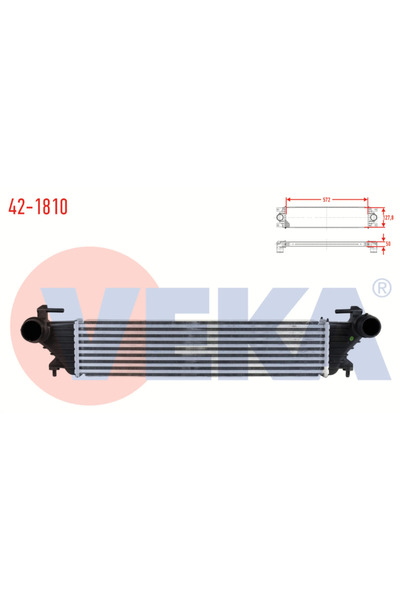 Veka FIAT EGEA Turbo Radyatörü (Intercooler) 1.3 Mjt 2015- - 42-1810