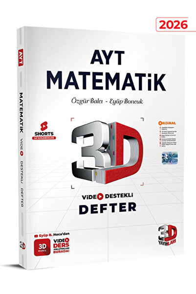 3D Yayınları AYT 3D Matematik Video Destekli Defter