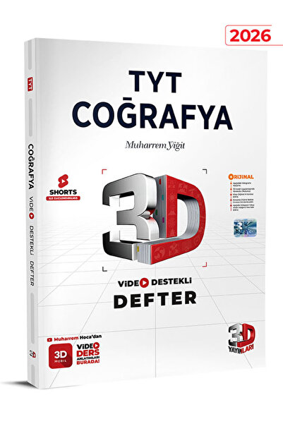 3D Yayınları Tyt Coğrafya Video Destekli Defter Vdd