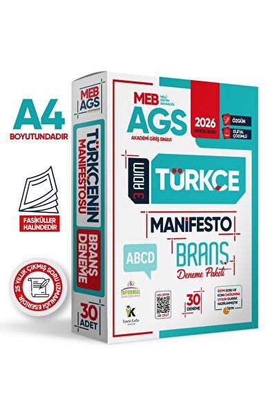 İnformal Yayınları 2026 MEB-AGS Türkçe 3 Adım Manifesto Branş Deneme Paketi 3...