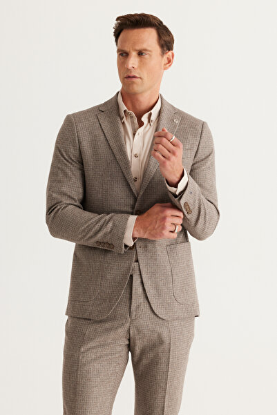 ALTINYILDIZ CLASSICS بدلة صوفية ذات ياقة أحادية بقصة ضيقة