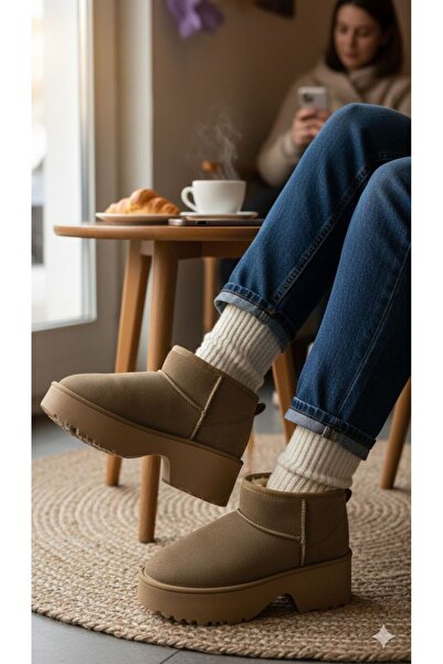 İncimoda Classic Ultra Mini New Heights Kısa Bilek Içi Kürklü Platform Taban ...