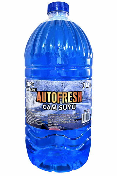 AutoFresh OTO CAM SUYU 3 LİTRE -18 C DERECE ANTİFRİZLİ TUZ İÇERMEZ ANTİFRİZLİ...
