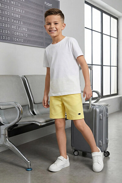 TRENDYOLKIDS Gelbe bestickte Shorts und Bermuda für Jungen TKDSS25SR00017