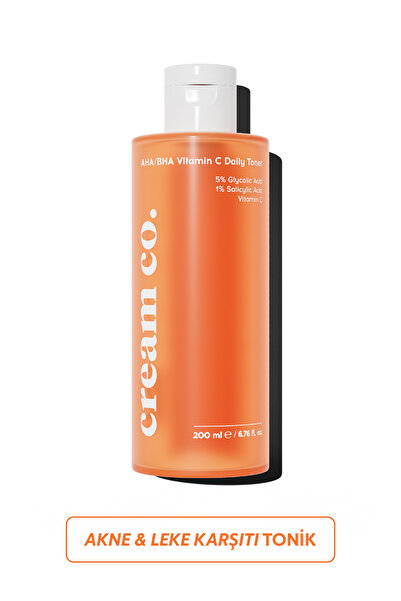 Cream Co. Leke Karşıtı Gözenek Sıkılaştırıcı AHA BHA C Vitamini Tonik | Gliko...