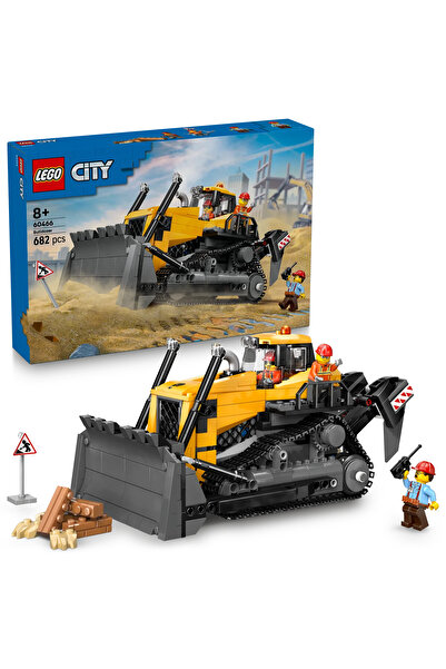 LEGO City Yellow Bulldozer 60466 - Креативен конструктор за деца на възраст 8...