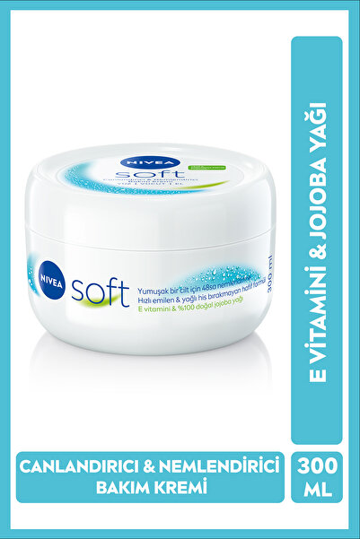 NIVEA Soft Nemlendirici El ve Vücut Bakım Kremi 300ml, 48 Saat Nemlendirici, ...