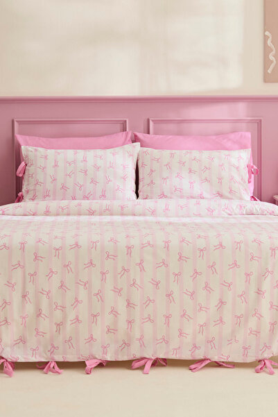 Karaca Home Ribelle 100% Cotton Single Duvet Cover Set Pink