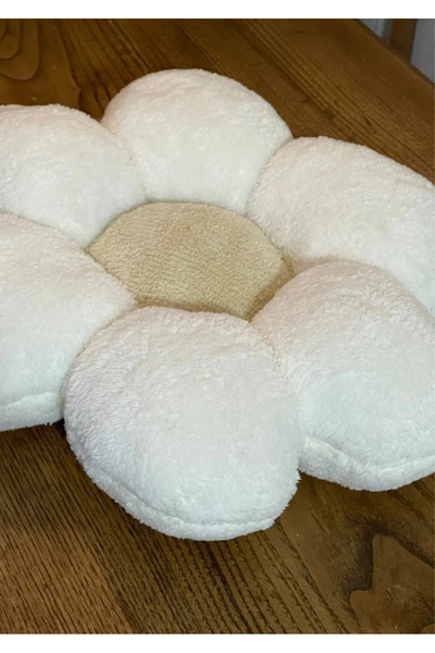 Plush Soft Peluş Papatya Dekoratif Yastık Kırlent Minder - İthal Kumaş - Anti...