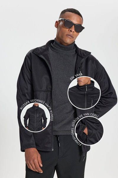 AC&Co / Altınyıldız Classics Men's Black Comfort Fit Coat - Warm, Comfortable...