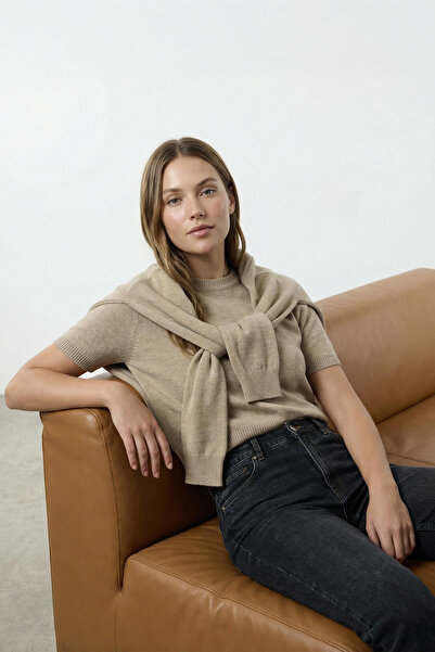 Trendyol Collection Podstawowy zestaw bluzka i kardigan Stone Knitwear - Twoa...