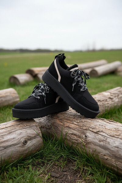 SOHO Damen-Sneaker aus schwarzem Wildleder 20934