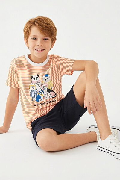 TRENDYOLKIDS بدلة الصبي Algodonli طوق القفز البرتقالي TKD TBKDIJH