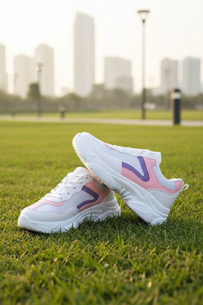 SOHO Beyaz-Pudra-Lila Kadın Sneaker 20610