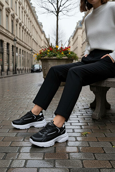 SOHO Schwarz-Weiß-Y Damen Sneaker 18802