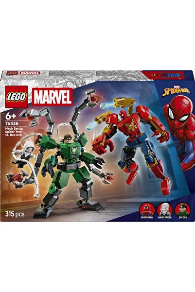 LEGO ® ǀ Marvel Robot Savaşı: Örümcek Adam vs. Dr. Oktopus 76338 - 6+ için Oyuncak Yapım Seti (315P)