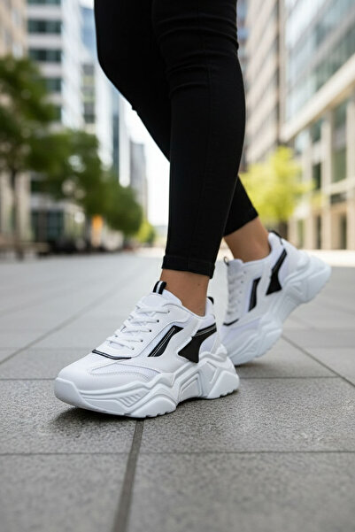 SOHO Weiß-Schwarz Damen Sneaker 20609