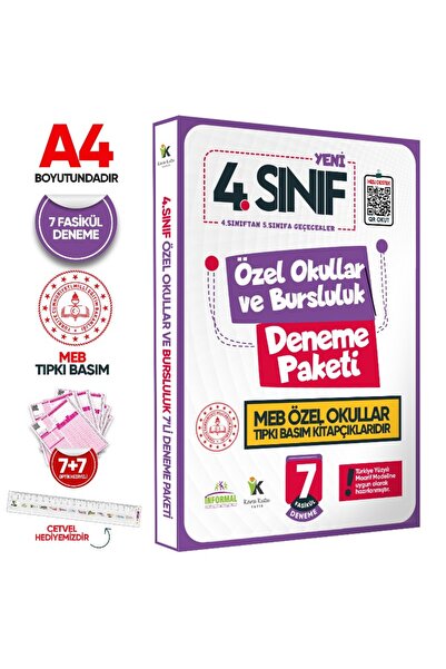 Karakutu Yayınları 4.Sınıf Özel Okullar ve Bursluluk Hazırlık MEB Tıpkı Basım...