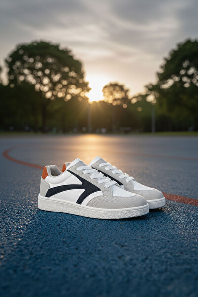 SOHO Eisweiß-Marineblauer Damen-Sneaker 20965